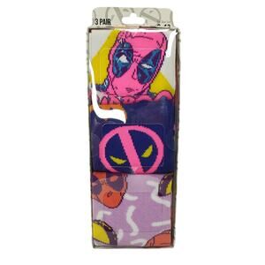 Marvel Deadpool Crew Socks - 3 Pack